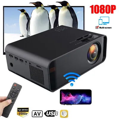 Projector 23000 Lumens 1080P 3D LED Mini WiFi Video Home Theater Cinema HDMI USA • $79.99