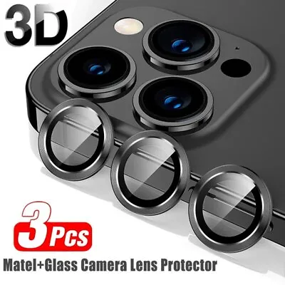 Camera Lens Protector For IPhone 12 13 14 15Pro Max Metal Ring Glass Lens Cover • £3.99