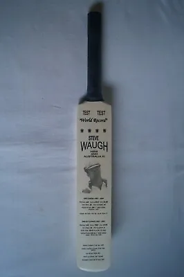 $65 • Buy Cricket Australia World Record Mini Cricket Bat-Facts Stats - Steve Waugh