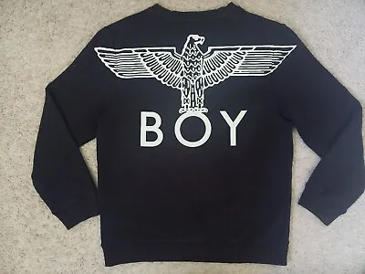 £2 • Buy Boy London Sweatshirt Cotton White Eagle Black Size 13-14 Years