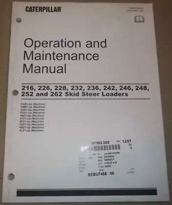 Caterpillar 216 226 228 232 236 242 246 248 252 262 Operation Maintenance Manual • $79.99