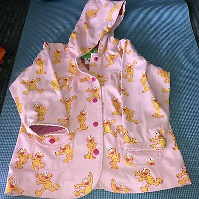 Hatley Sesame Street Elmo Print Rain Coat Size 4 Kids Button Up Jacket Raincoat • $24.90