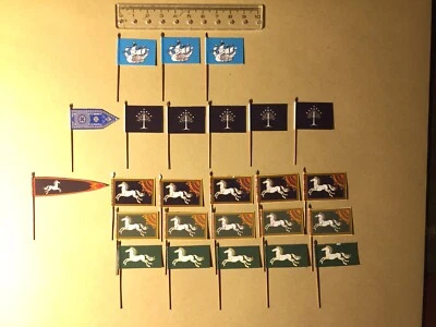 £49.99 • Buy 25x 15mm LOTR Lord Of The Rings GONDOR ROHAN & DOL AMROTH Flags & Banners