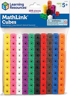 Learning Resources MathLink Cubes Set Of 100 Counting Block Set Linking Cubes • £16.06