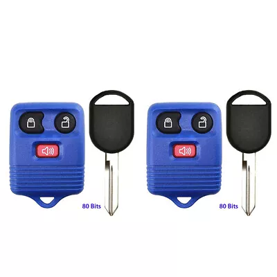 2 Replacement For Ford F-150 2009 2010 2011 2012 2013 Blue Remote Fob + 80 Key • $17.69