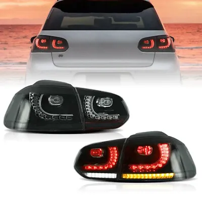 VLAND LED Tail Lights For VW GOLF MK6 GTI R 2010-2013 Full Smoked Rear Light • $239.40