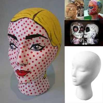 Polystyrene Unisex Foam Mannequin Head Display Model Wig Stand Female Dummy  • $9.83