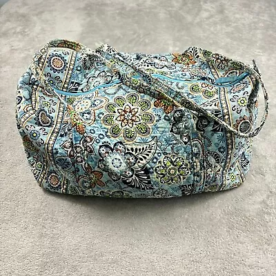 Vera Bradley Bali Blue Quilted Weekender Large Traveler Duffle Bag 21  Vacation • $36.94