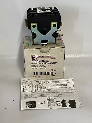 New In Box C25DND325A Cutler Hammer Contactor 25 Amp 3 Pole 120V Coil • $43