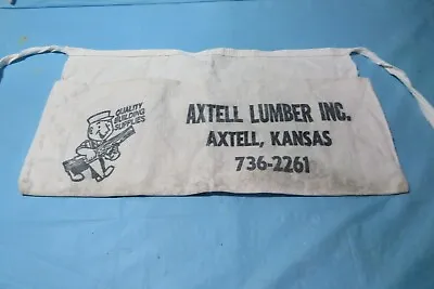 Vintage  NAIL APRON Canvas Carpenter Pouch AXTELL LUMBER INC. AXTELL KANSAS • $12.95