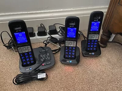 BT 8500 Trio Cordless Phones Call Blocker Answer Machine Text Messages Caller ID • £16