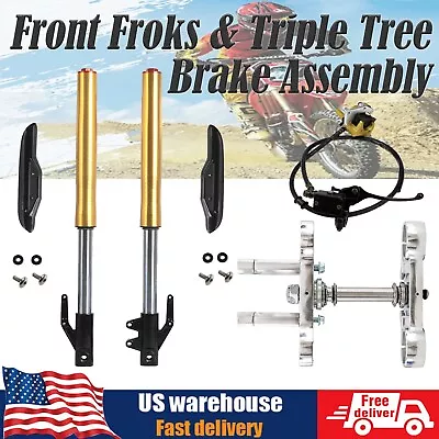 630mm 24.8  Front Forks 45/48mm Triple Tree & Brake Assembly For Dirt Pit Bike • $209.50