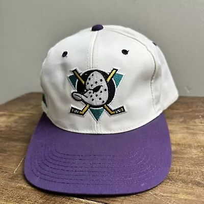 Vintage 90s Anaheim Mighty Ducks Snapback Hat Cap American Needle Spellout  • $66.66