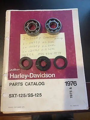 $79.55 • Buy 1978 Harley Aermacchi  Ss 125cc Crank Bearing (2) 9050p Oil Seals  11095p  Amf