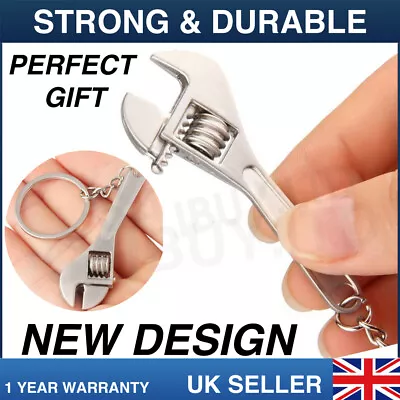 Adjustable Spanner Wrench Keychain Key Ring Builder Dad Present Toolbox Xmas  • £3.99