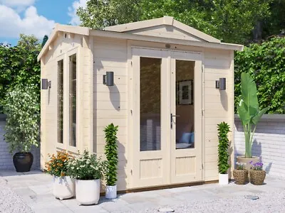 Log Cabin Kit Summer House Garden Office Shed Outdoor Room GhostFlower 2.5mx2.5m • £2239.99