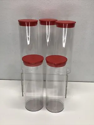 Qty 5 Red Capsule Storage Tube For All  H  Direct Fit Air-Tite Coin Holders • $17.88