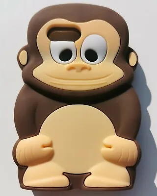 BNIP Fun Kids 3D Brown Monkey Silicone Phone Case Cover Samsung Galaxy Y 5360 • £3.75