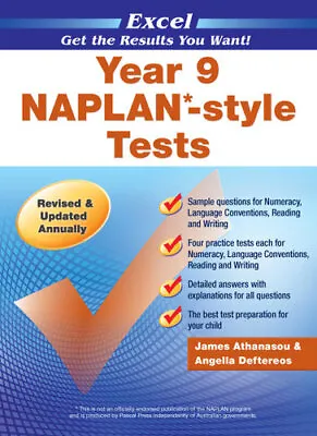 NEW NAPLAN-style Tests : Year 9 By Excel Paperback Free Shipping • $29.95