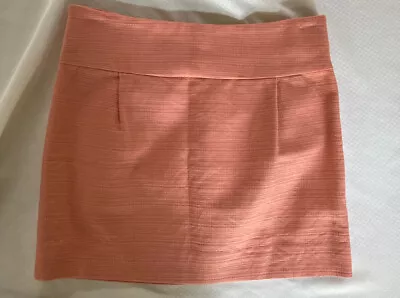 J. Crew Pink Peach Textured Mini Skirt Sz 2 (30  W)  • $9.99