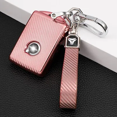 Car Key Case Cover Keychain Carbon Fiber For Volvo S90 XC60 XC90 Remote Key Fob • $17.99