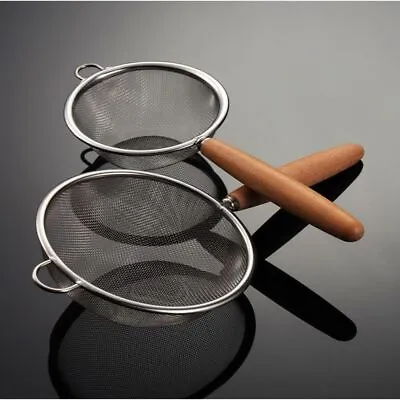 Fine Mesh Kitchen Baking Tool Oil Strainer Filter Flour Colander Sieve Spoon • £3.79