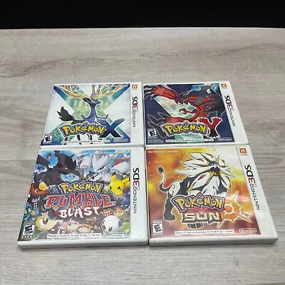 $49.99 • Buy CASE AND MANUALS ONLY Nintendo 3DS Pokemon SUN X Y Rumble Blast LOT Of 4 Bundle