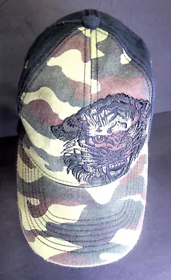 Miami Ink Embroidered Camo Tiger Cap~Adjustable~One Size~Rare • $9.99