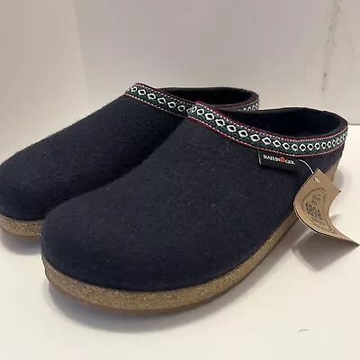 Haflinger Navy Blue Franzl Aztec Wool Slippers Shoes Mens Size 44 • $70