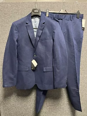 H&M Blue 2 Piece Slim Fit Suit 40R TD027 KK 09 • $99.46
