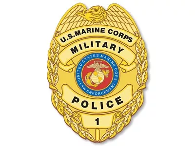 3x4 Inch US Marine Corps Police Badge Shaped Sticker (logo Shield  MP) USMC Lic. • $5