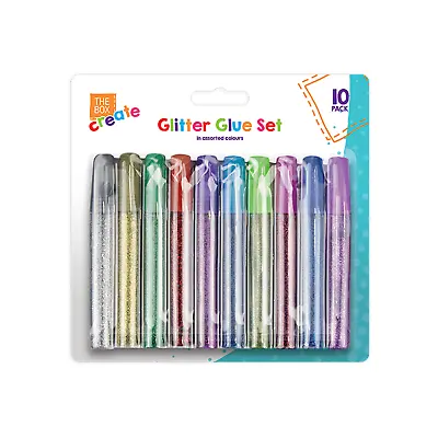 £2.29 • Buy 10 Glitter Glue Gel Pens Assorted Sparkly Colours Tubes Children Kids Art Craft
