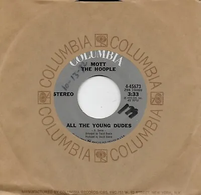 MOTT THE HOOPLE  All The Young Dudes / One Of The Boys  Original 45 From 1972 • $7.99