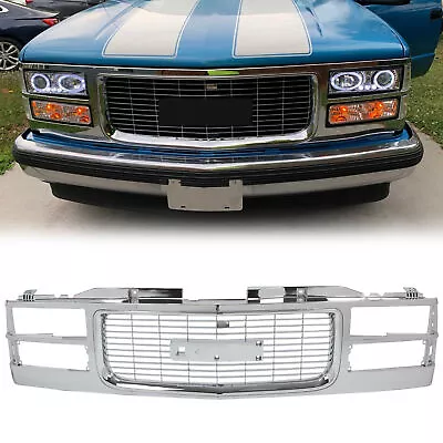 Chrome Grille Assembly For GMC C1500 K1500 1994-1998 K3500 C3500 K2500 1994-2000 • $124