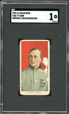 1910 T206 Ty Cobb Red Portrait Polar Bear Card HOF - Certified SGC 1 - Rare! • $3263.25
