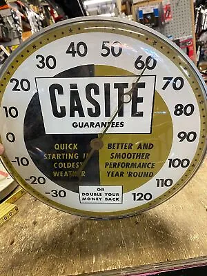 Vtg Casite Advertising Service Oil Gas Station Sign Glass Thermometer 12  Mint!  • $299.95