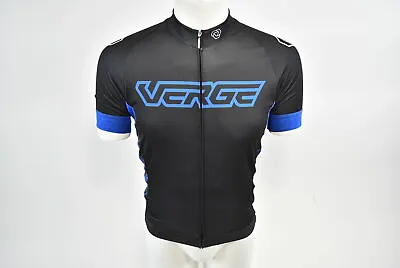 Verge Men's XL Core Fitted Short Sleeve Cycling Jersey Black/Blue Brand New • $15