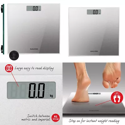 Salter 9037 SVGL3R Silver Glitter Digital Bathroom Scale  • £33.82