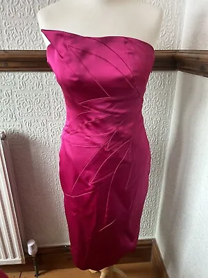 KAREN MILLEN Pink Bodycon Y2k Tight Dress Uk Size 14  • £30