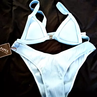 $19.91 • Buy Zaful Blue 2pcs Size 8 Bikini Nwt