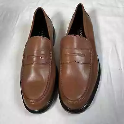 Men Coach Signature Brown Leather Loafer Size 9D • $45