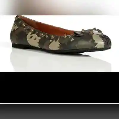 Marc By Marc Jacobs Green Camo Studded Mouse Ballerina Ballet Flats - Size 10 • $45