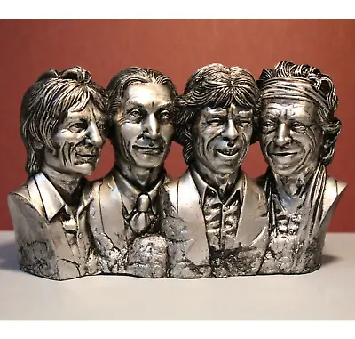 Rolling Stones Rock Bust Silver Painted Mick Jagger Keith Richards Charlie Watts • $120