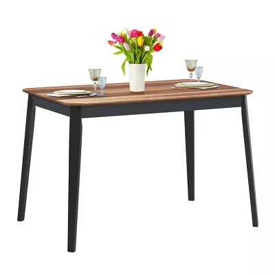 Mid Century Modern Rectangular Dining Room Table W/ Solid Wooden Legs Walnut • $109.98
