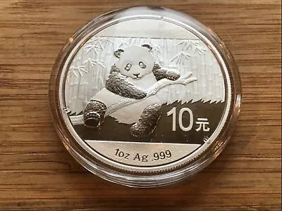 2014 China Panda 1 Ounce.999 Silver 10 Yuan In Capsule • $33