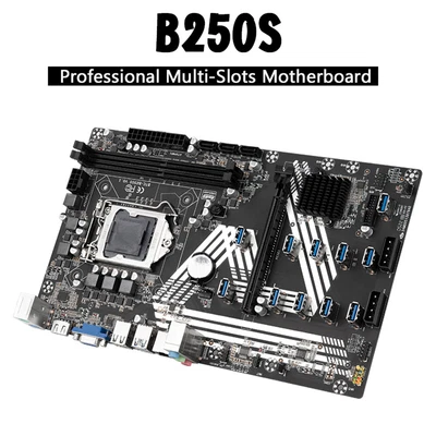 B250S ETC Miner Motherboard PCIe X16 Graphics Card Slot Supports DDR4 DIMM RAM • $252.99