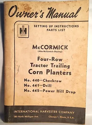 1950 McCormick Owners Manual 4 Row Tractor Trailing Corn Planter #40. #10-10 • $8.35