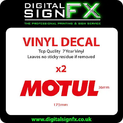 Motul Motorcycle Or Motorbike Vinyl Stickers Decals Graphics (x2) 175 X 36mm • $5.38