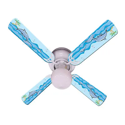$112.89 • Buy New KIDS PLAYFUL DOLPHINS Ceiling Fan 42 