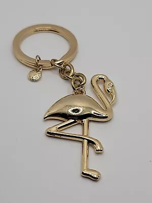 J Crew Gold Tone Flamingo Keychain • $15.99
